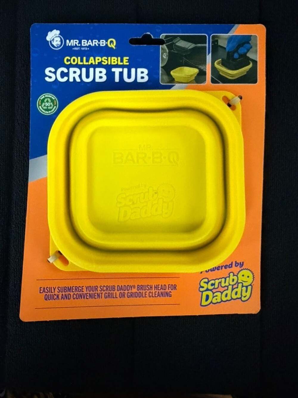 Mr. Bar-B-Q Collapsible Scrub Tub Scrub Daddy Grill Griddle Cleaning Basin